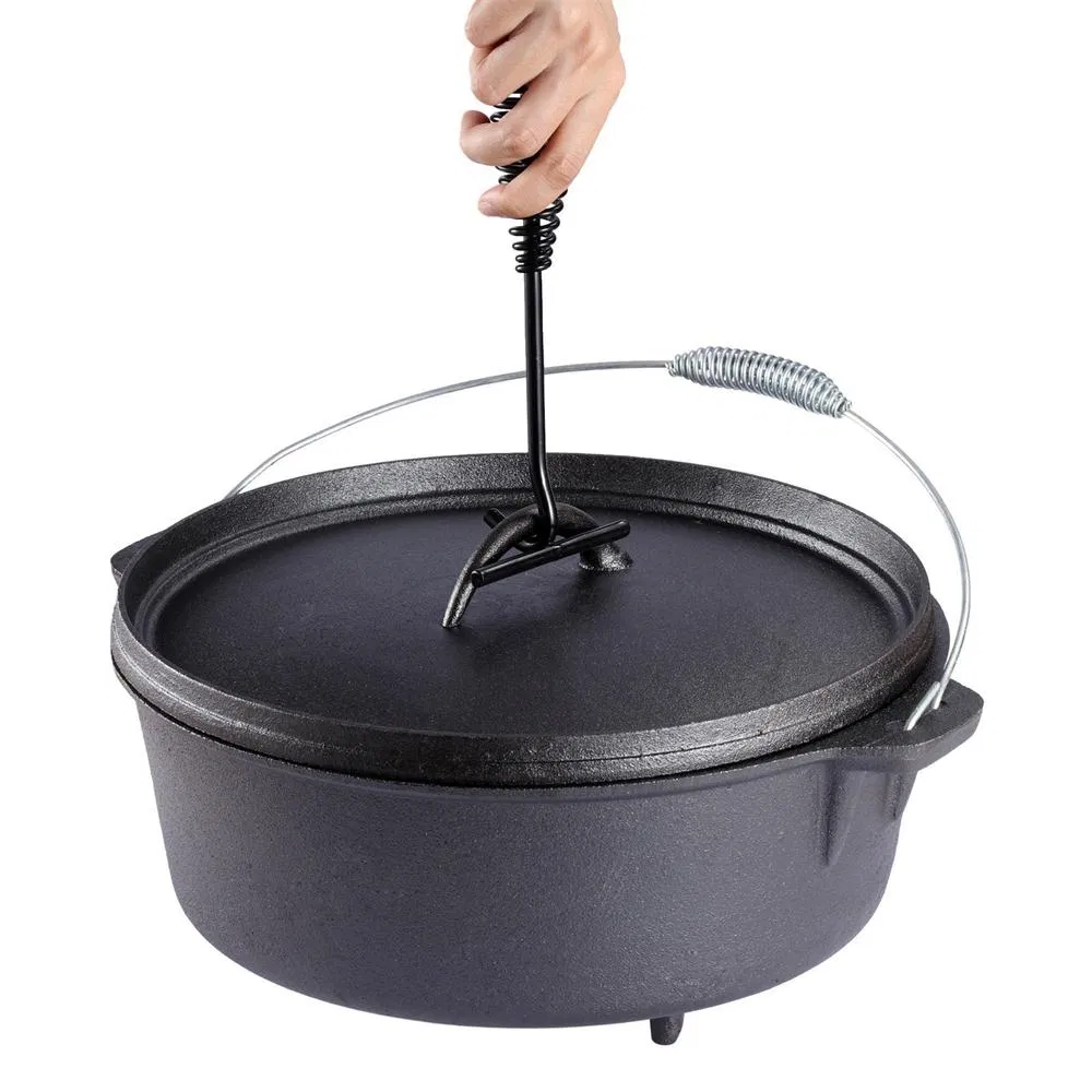 Hot Sale Pre-Seasoned Cast Iron Camping Dutch Oven with 3legs