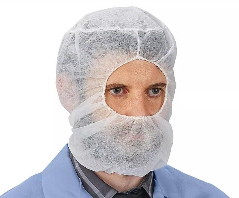 Food Processing Industry Workshop Factory Hood Head Cover Polypropylene Non-Woven PP Ninja Balaclava Astronaut Space Cap