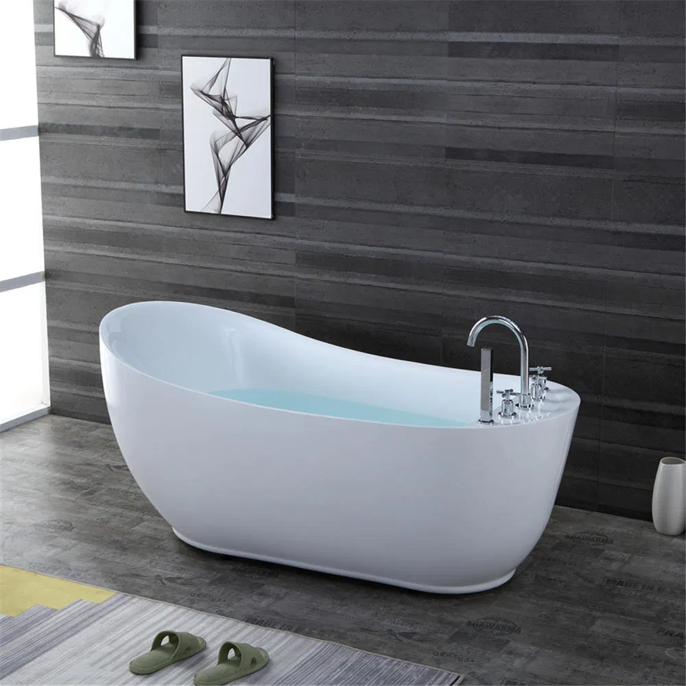 White Modern Home Acrylic Bath Tub Indoor Bathroom Freestanding Bathtub for Hotel
