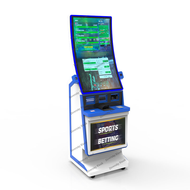 Curved Screen Self Service Cash Deposit Withdrawl Gaming ATM Machine
