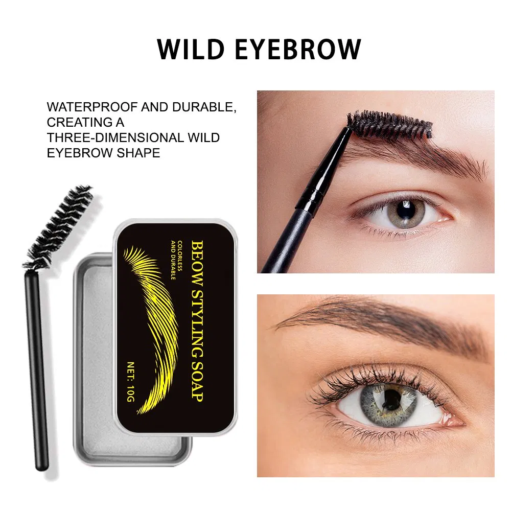 Custom Logo Lady Eyebrow Gel Eye Brow Wax Waterproof Eye Brow Soap Round Brow Freeze Styling Wax
