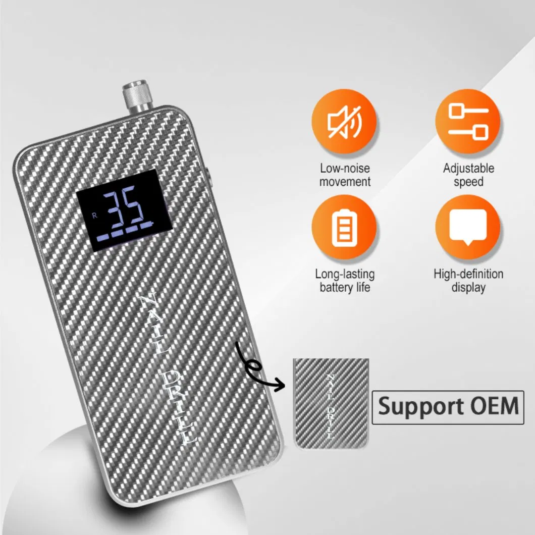 Brushless Micromotor Manicure Set Portable Electric File Rechargeable Nail Drill with Bits