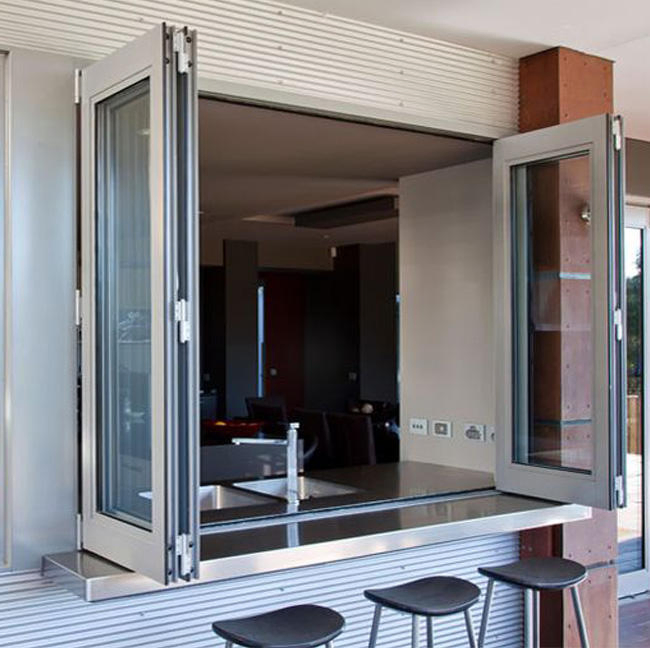 High Quality Aluminum Fold Pull up Flip out Window