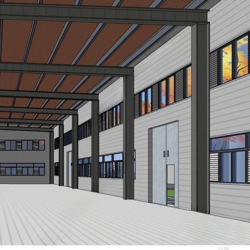 Large Span Weld H Beam Prefabricated Steel Structure Office Building Construction