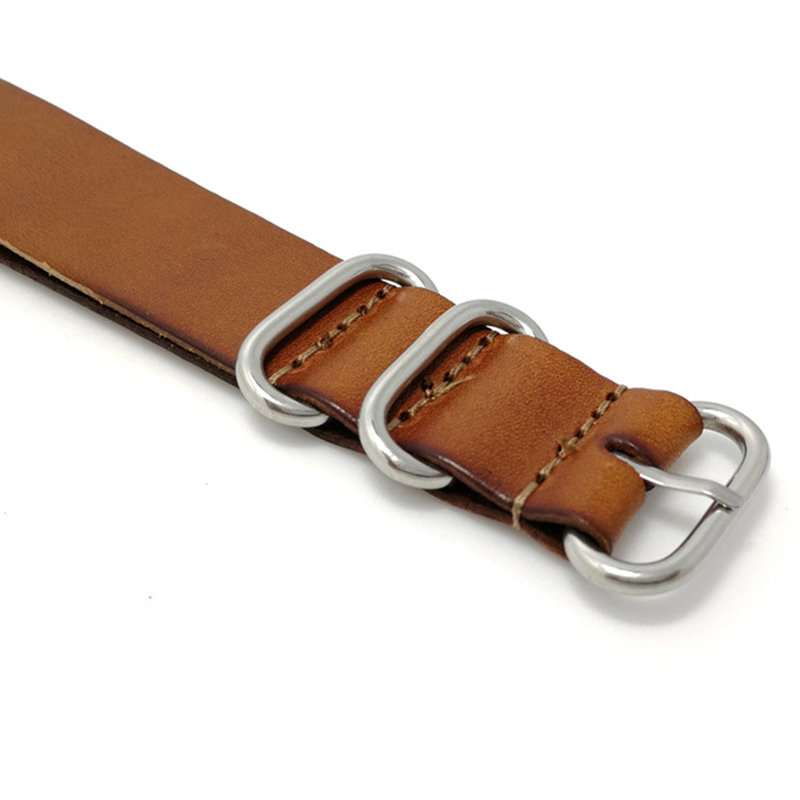 China Manufacturer Vegetable Tanned Leather 20mm Watch Band Nato Watch Strap