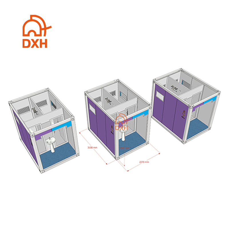 Existing Buildings Construction Public 10FT Portable Factory Prefabricated Flat Pack Container Toilet
