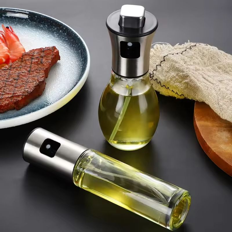 Stainless Steel Olive Oil Sprayer Bottle Oil Dispenser for Kitchen Cooking Refillable Food Grade Oil Vinegar Spritzer Spray
