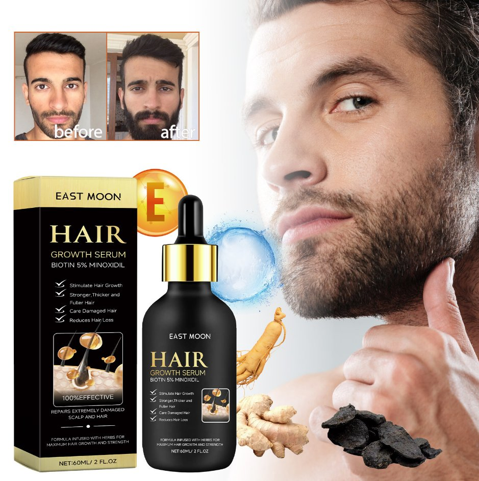 Online Wholesale and Retail Beard Hair Scalp Care Treatment Organic Biotin Regrowth Oil Serum Growing Hair Beard Growth Serum for Men