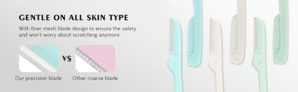 Folding ABS Handle Single Stainless Steel Eyebrow Trimmer with Micro Safety Guard/Eyebrow Razor for Lady