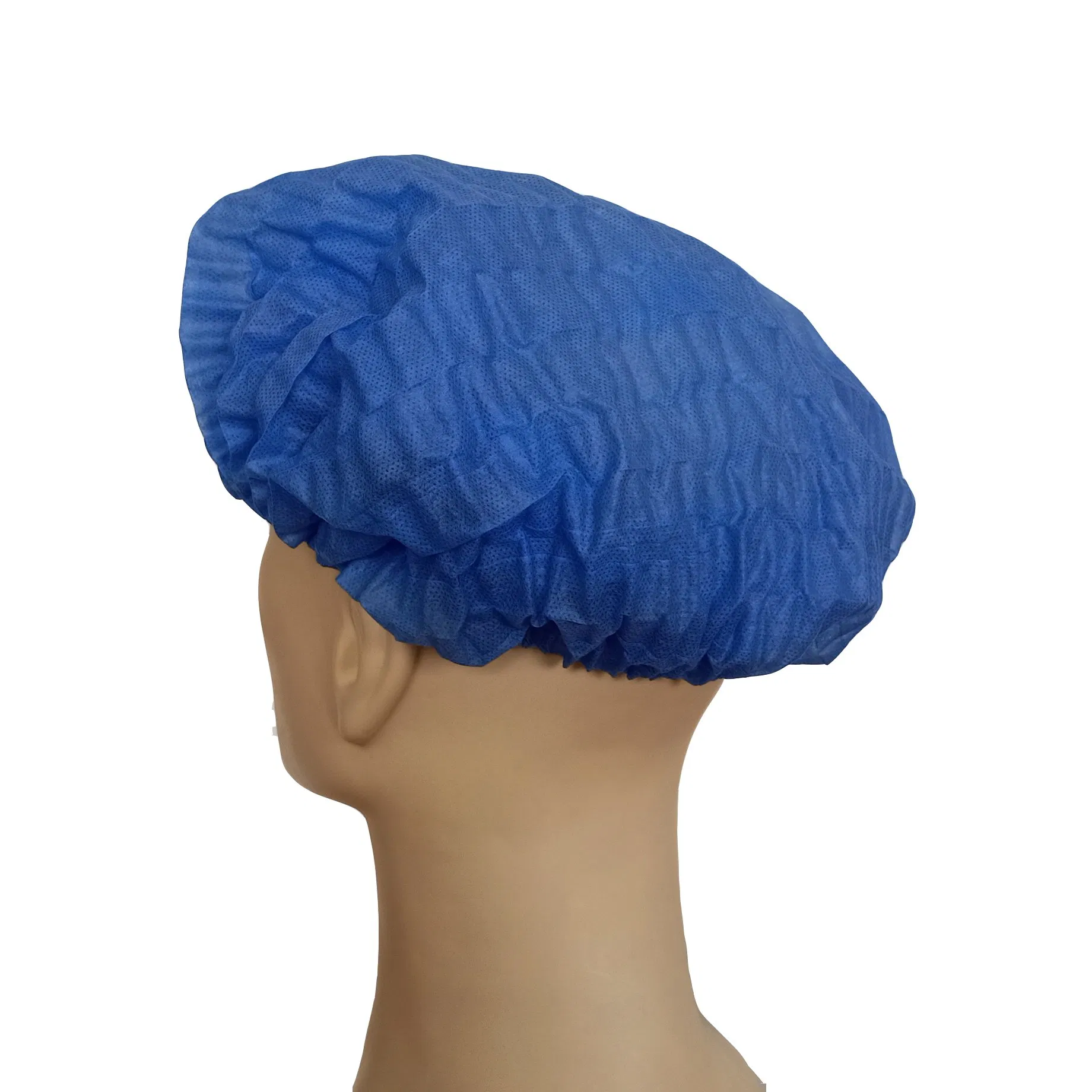 Medical-Grade Protection, Blue SMS Dust-Proof Net Hat, 15GSM Thickened, Sanitary & Disposable