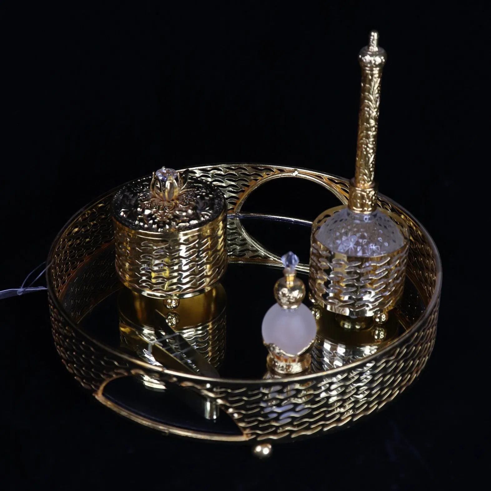 Elegant Dubai Metal Incense Burner Set with Iron Frame Decoration Burner Set