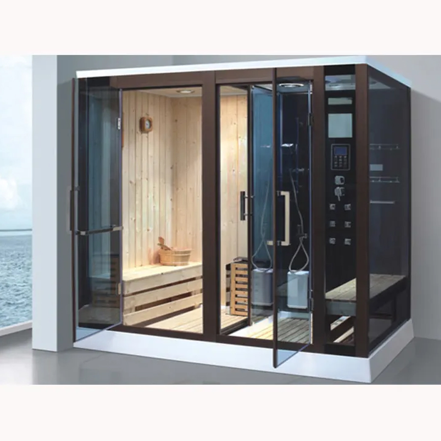 Hight Quality Dry and Wet Massage 2 Person Steam Shower Sauna Combination Sauna Shower Room