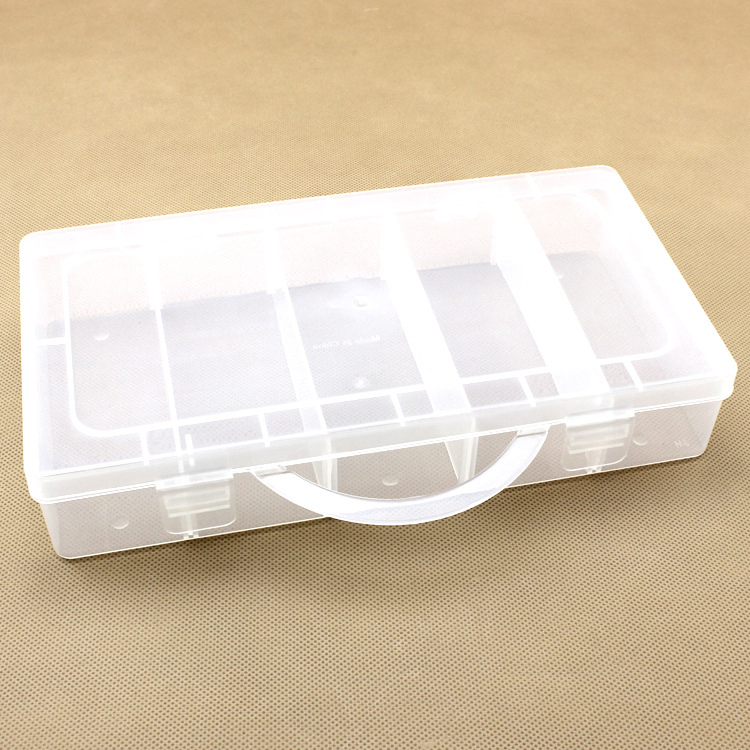 Professional Universal Single Layer 5 Grid Compartments Detachable Parts Accessories Clear PP Plastic Divided Storage Box
