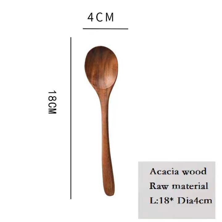 Wholesale Wooden Kitchen Utensil 18cm Wood Cutlery Spoon
