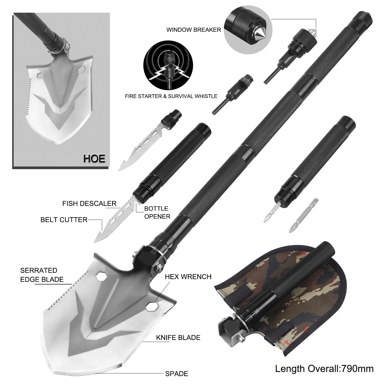 Multi Function Folding Survival Spade (#8450B)