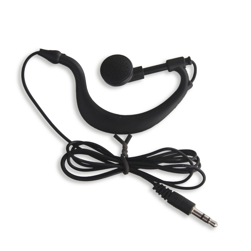 3.5mm Plug G Shape Soft Ear Hook Earphones Tour Guide Earphones Listen Only Earphone for Radio Walkie Talkie Transceivers