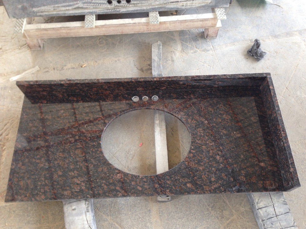Polished Tan Brown Granite Kitchen Countertops and Bathroom Vanity Top