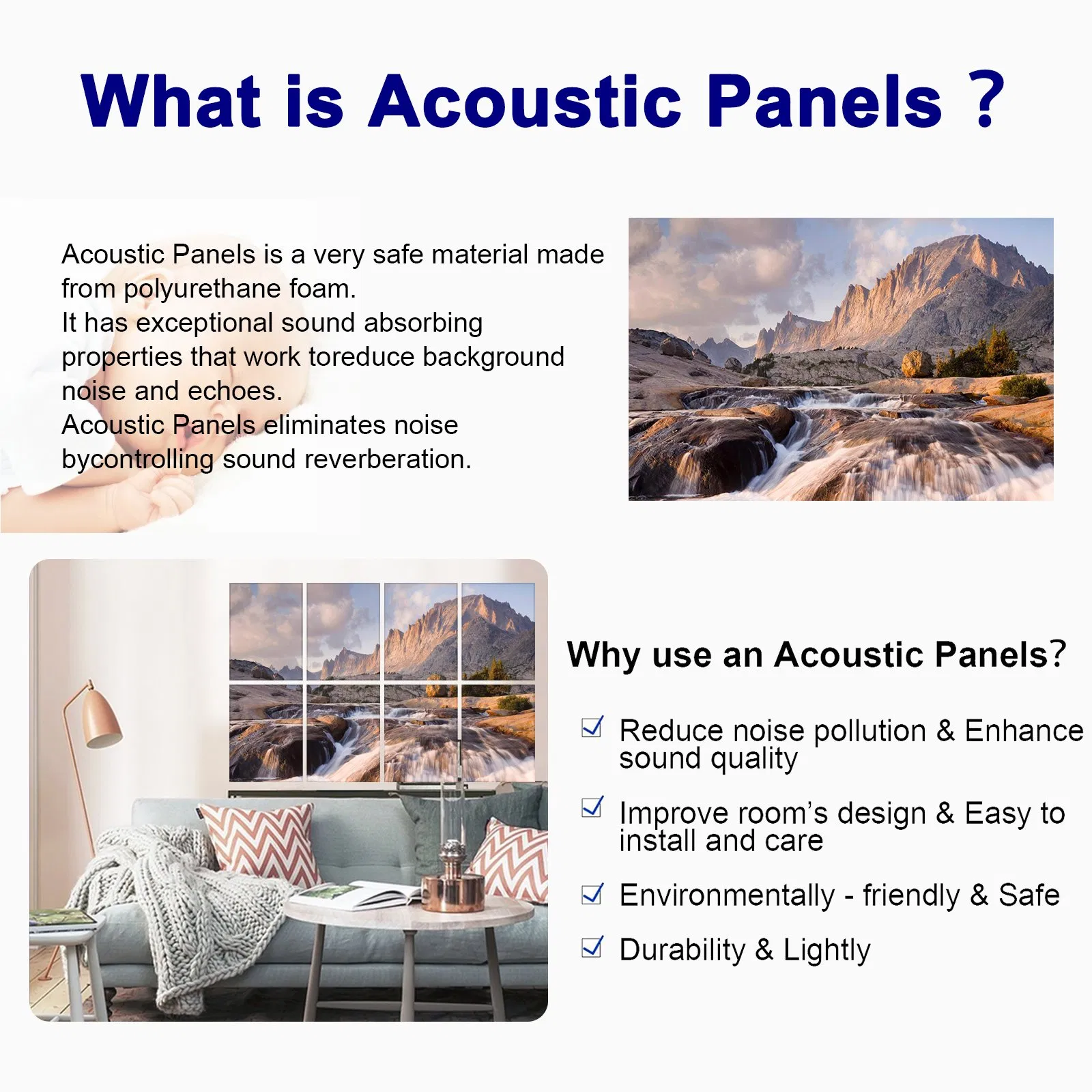 Bubos 8 Pack Art Acoustic Panel Wall Decorative Recycled Felt Absorbing Acoustic Art Panel