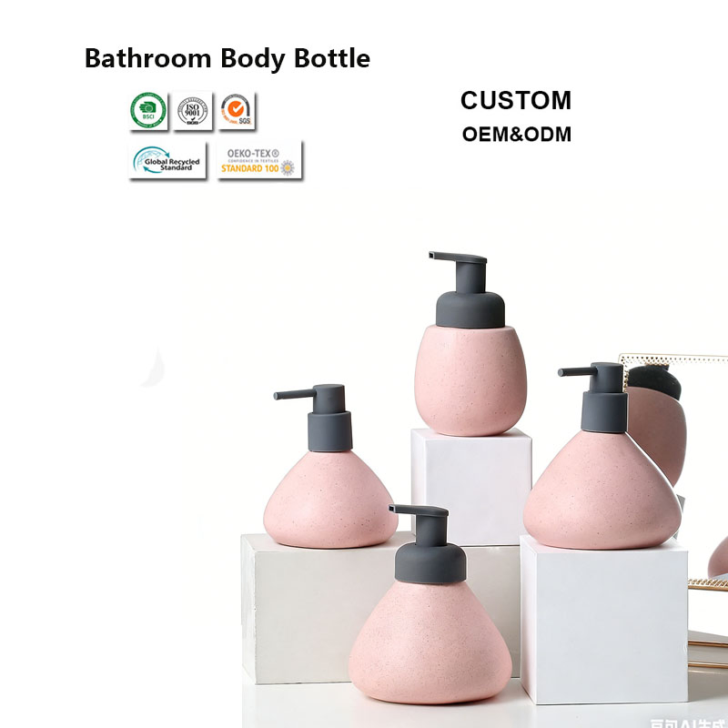 Durable Porcelain Smooth Surface Bathroom Ceramic Bottle for Laundry Detergent Storage