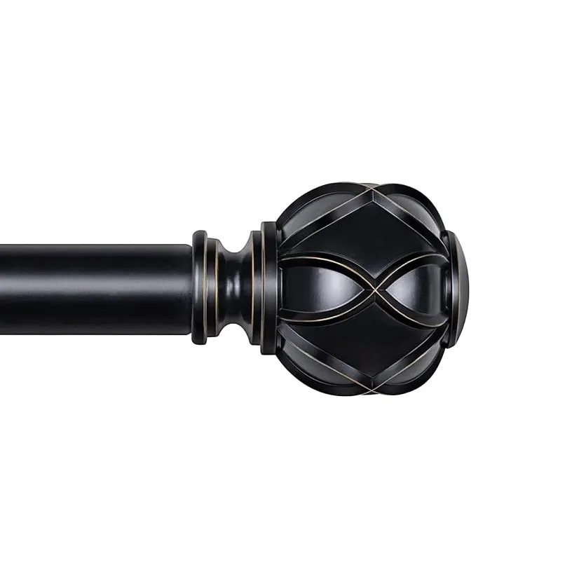 Factory Price Custom Telescoping Metal Adjustable Curtain Rod with Finials for Window Home Decoration Curtain Poles Accessory