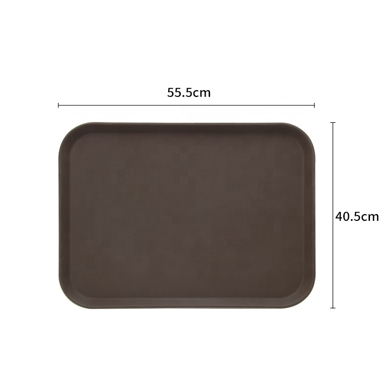 Commercial Non-Slip PP Plastic Rectangle Fast Food Serving Tray for Cafeteria