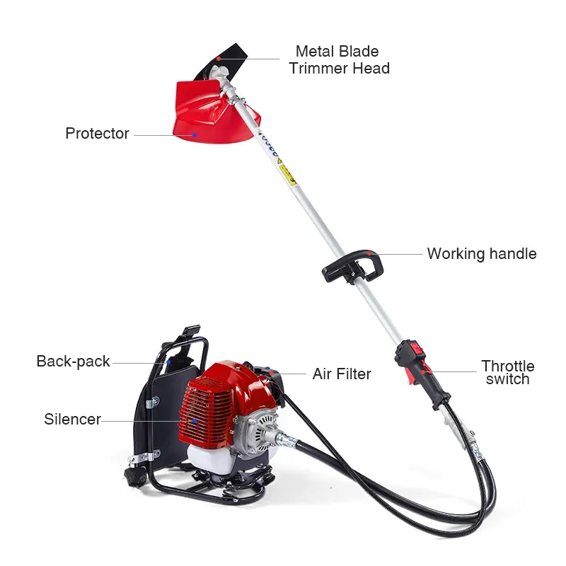 520 High Backpack Brush Cutter 42.7cc 2-Stroke Grass Cutting Machine