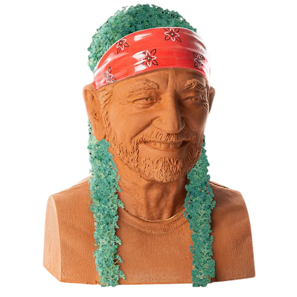 Willie Nelson Chia Pet Handmade Decorative Planter