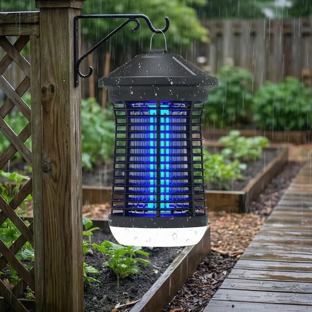 Garden Bug Zapper with Electric Power and Dusk-to-Dawn Functionality