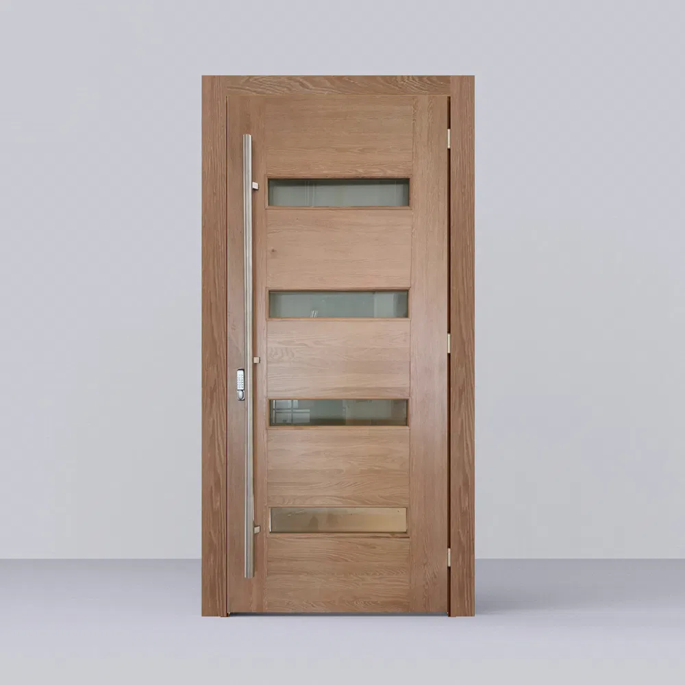 Exterior Front Main Entry Solid Core Design Modern Pivot Wooden Doors