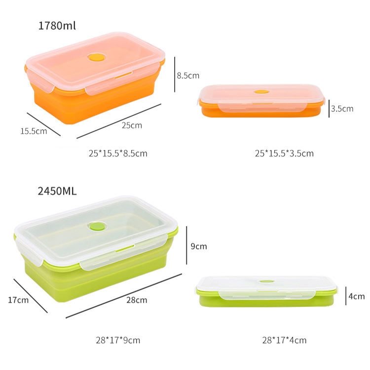 Versatile Collapsible Silicone Lunch Box for Easy Storage