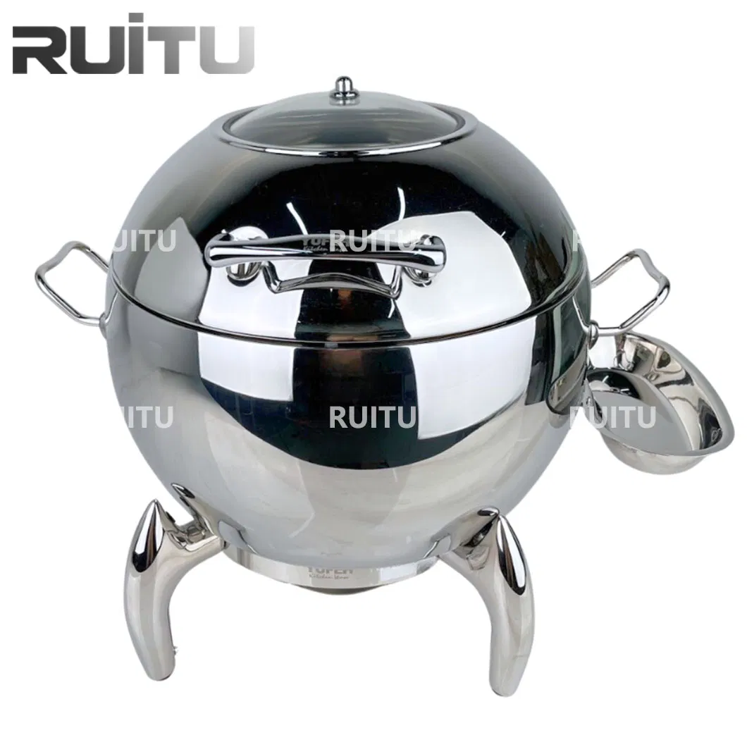 Buffet Oblong Chafer Food Warmer Hydraulic Glass Lid Rose Gold Chafing Dish Buffet Set