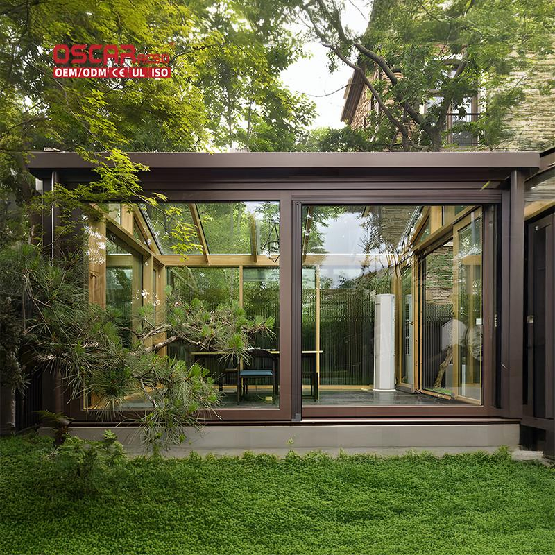 Backyard Garden Patio Prefabricated Aluminium Structure Glass Enclosure Conservatory Sunroom Glass House Alternative Sunroom