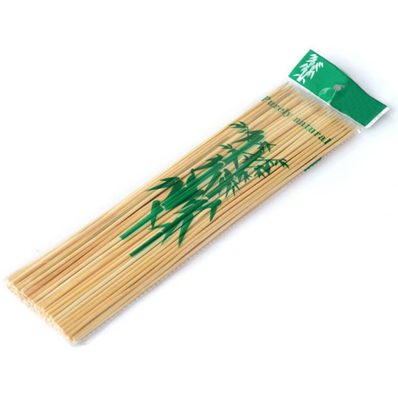 Bamboo Kebab Paddle Stick Gun Skewer Flat Flag Skewers Teppo Skewer with Logo