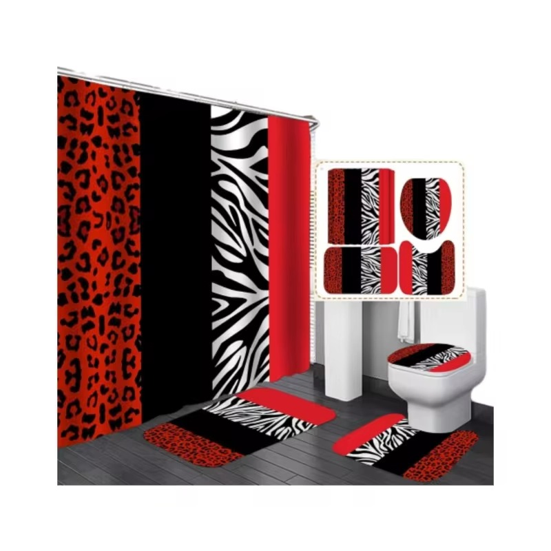 Promotional High Satisfaction Luxury Indoor Decoration Shower Curtain Bathroom Sets