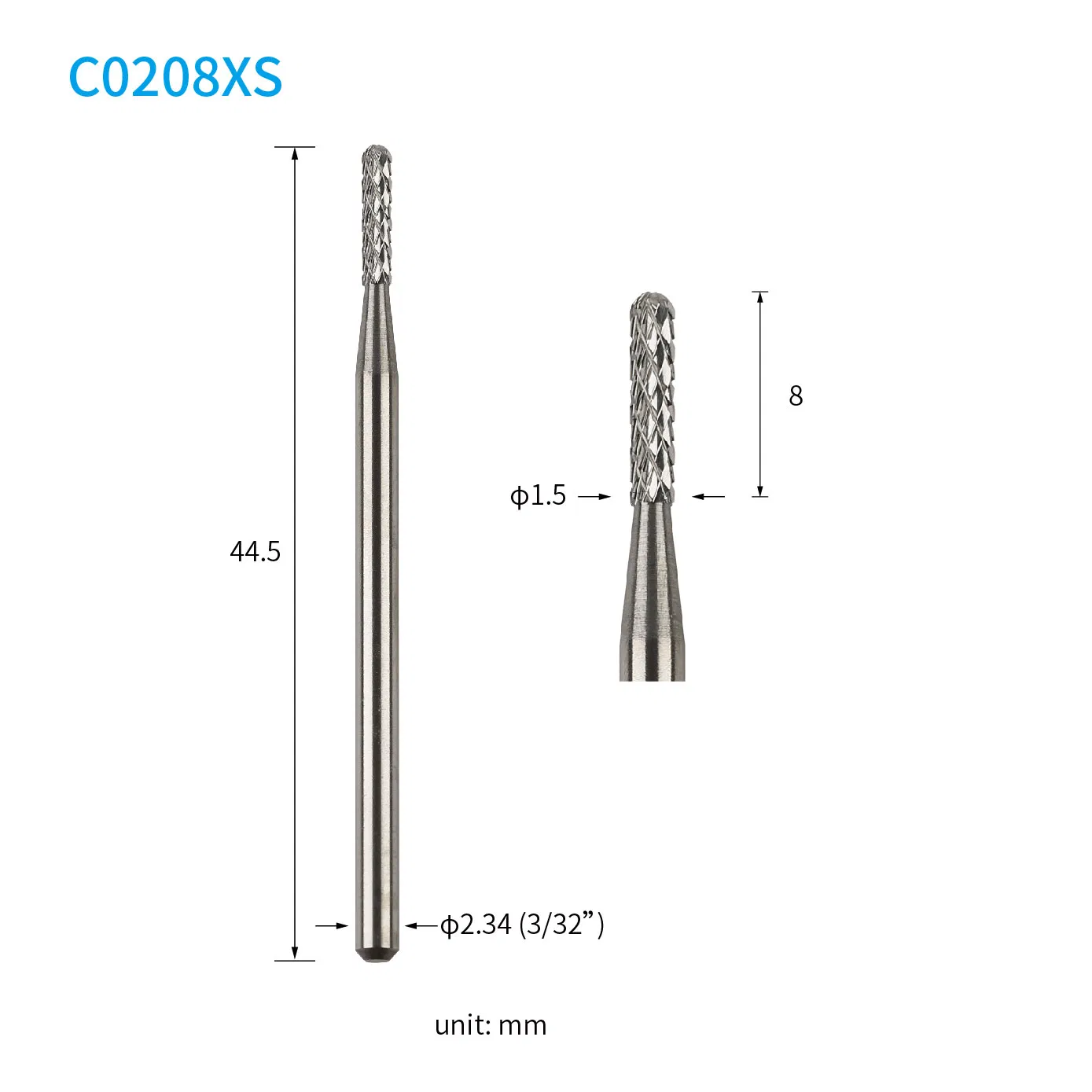 C0208xs Mini Round Nail Beauty Deco Removing Tungsten Carbide Nail Drill Bits