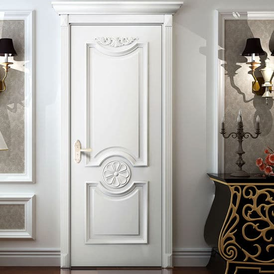 Interior Doors American Modern Indoor Composite White Finished Fireproof Glass Wood Door
