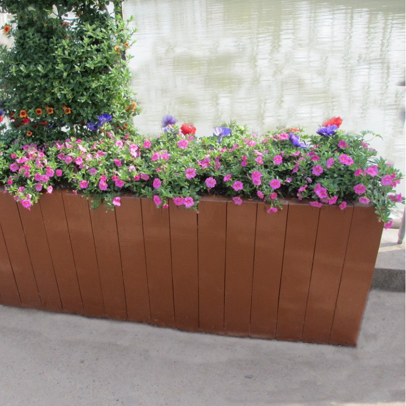 Waterproof Modern Design WPC Planter Pots DIY Flower Bed Composite Flower Pots