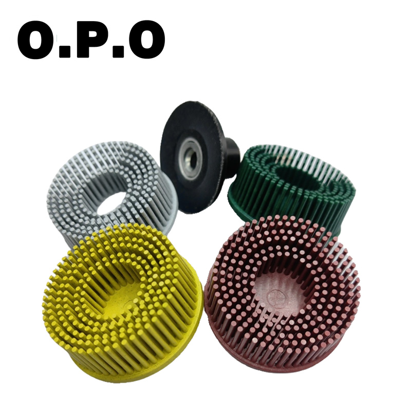 Abrasive Emery Rubber Bristle Disc, 1/4 Inch Shank for Metal Deburring Polishing Blending Cleaning Rust Removal