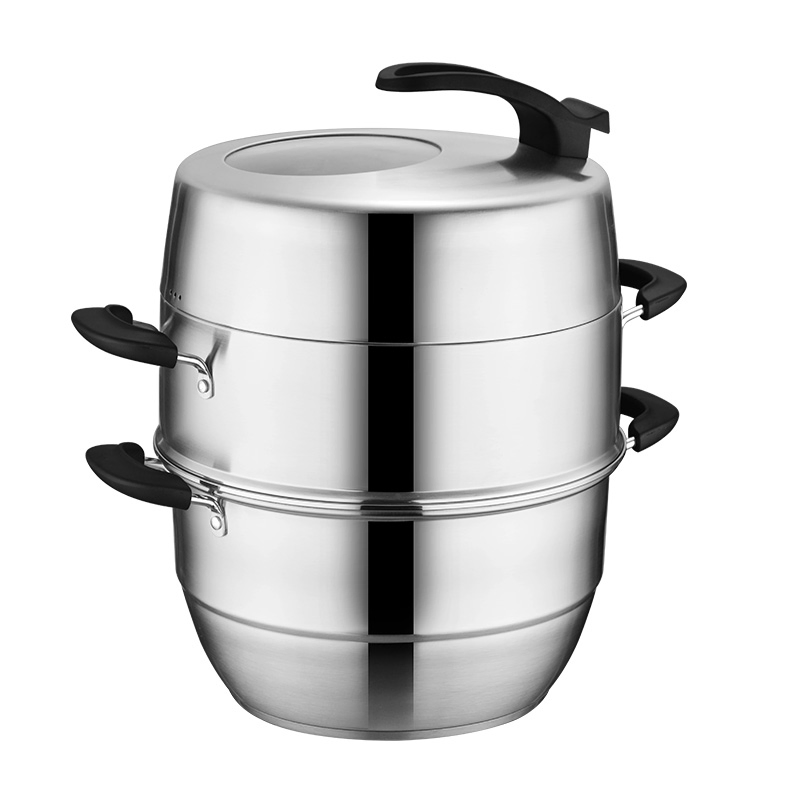 Пароварка из нержавеющей стали, 3 уровня, 30 см