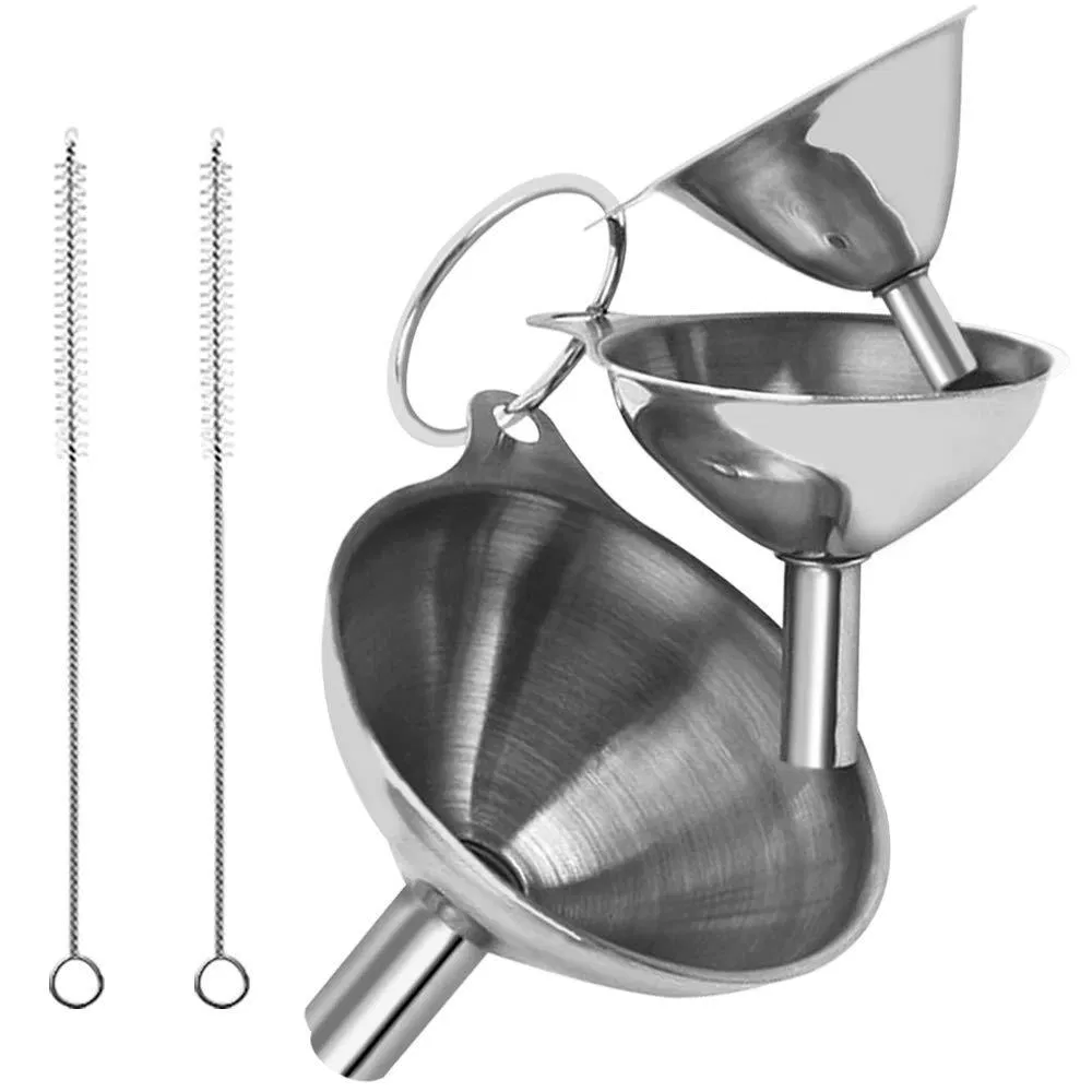 Metal Stainless Steel Funnel Large Small Funnel Set Food Grade Mini Funnels