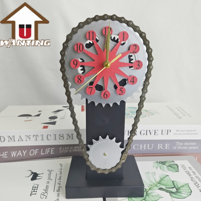 Modern Furniture High Quality Chain Gear Clock Creative Home Decoration Desktop Ornament
