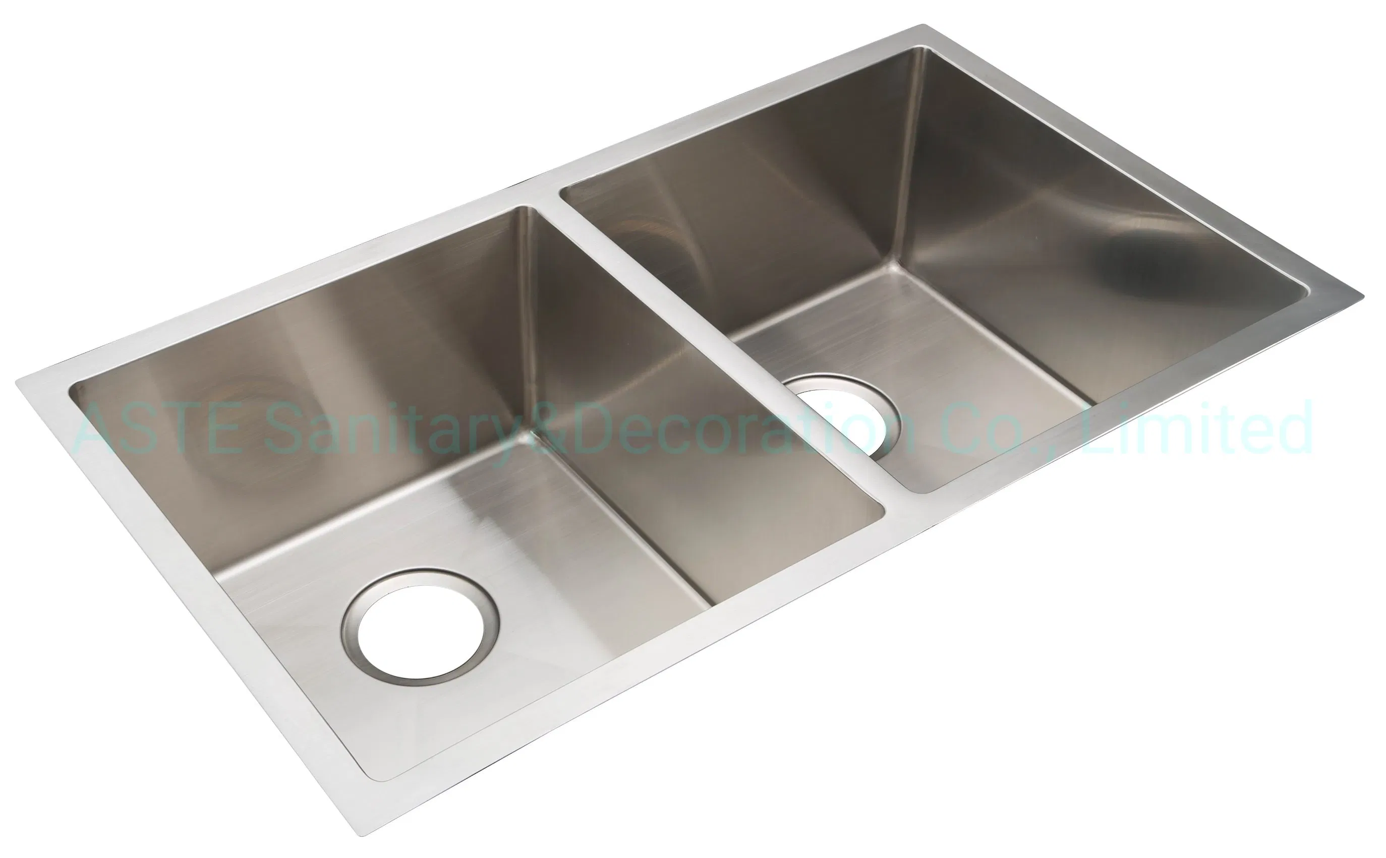 90× 45× 25/25cm Hot Sale Asia&Pacific Region Handmade Double Bowl Cabinet Accessories Countertop Under Mount Stainless Steel Kitchen Sink Hfed9045A