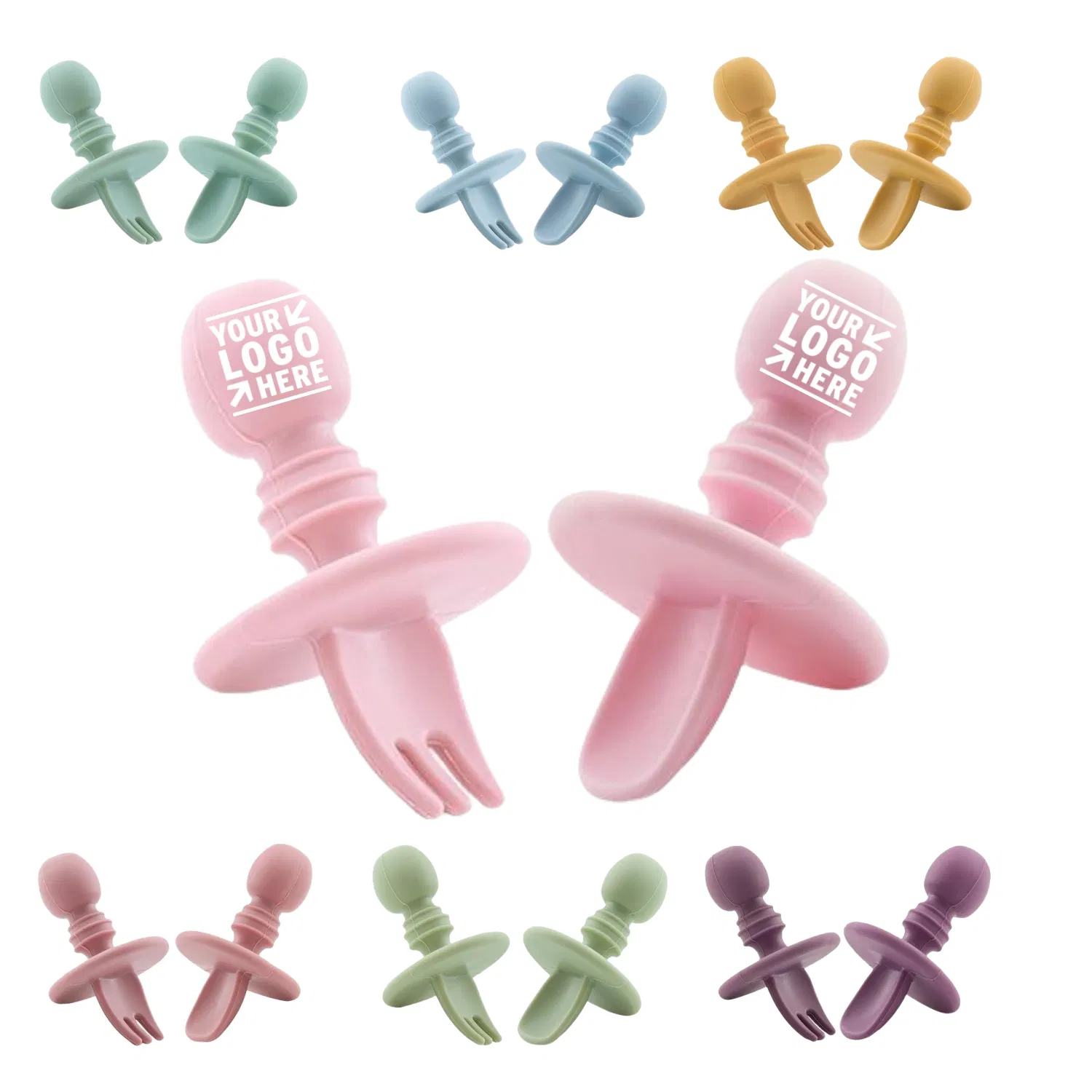 Baby Utensils Set, Chewtensils Silicone Spoons for Dipping