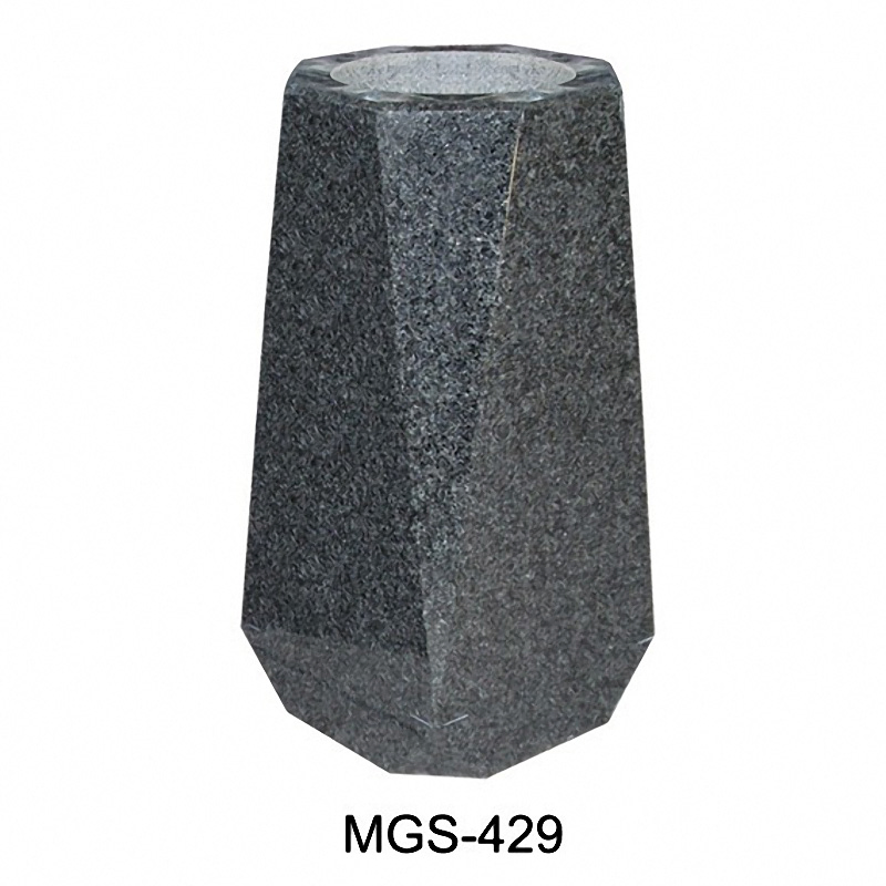 Granite Round Memorial Vase for Grave