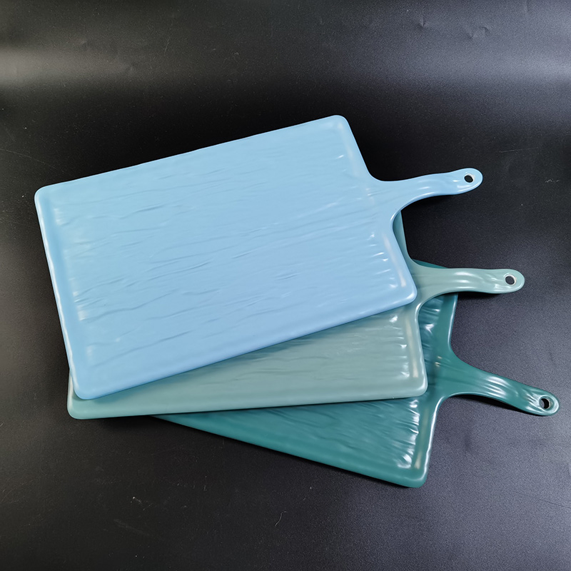 Color Stability and Colorfastness for Printed Designs Blue Melamine Serving Tray