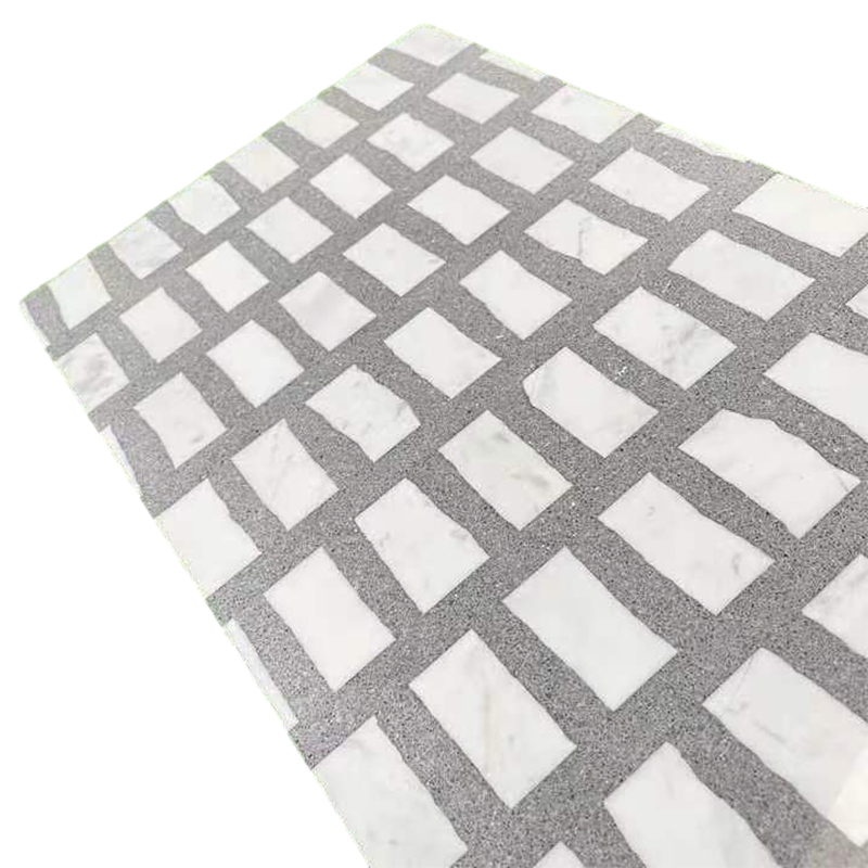 Artisan Bespoke Terrazzo Tile Customized Shape Marble Mosaic White Terrazzo Flooring