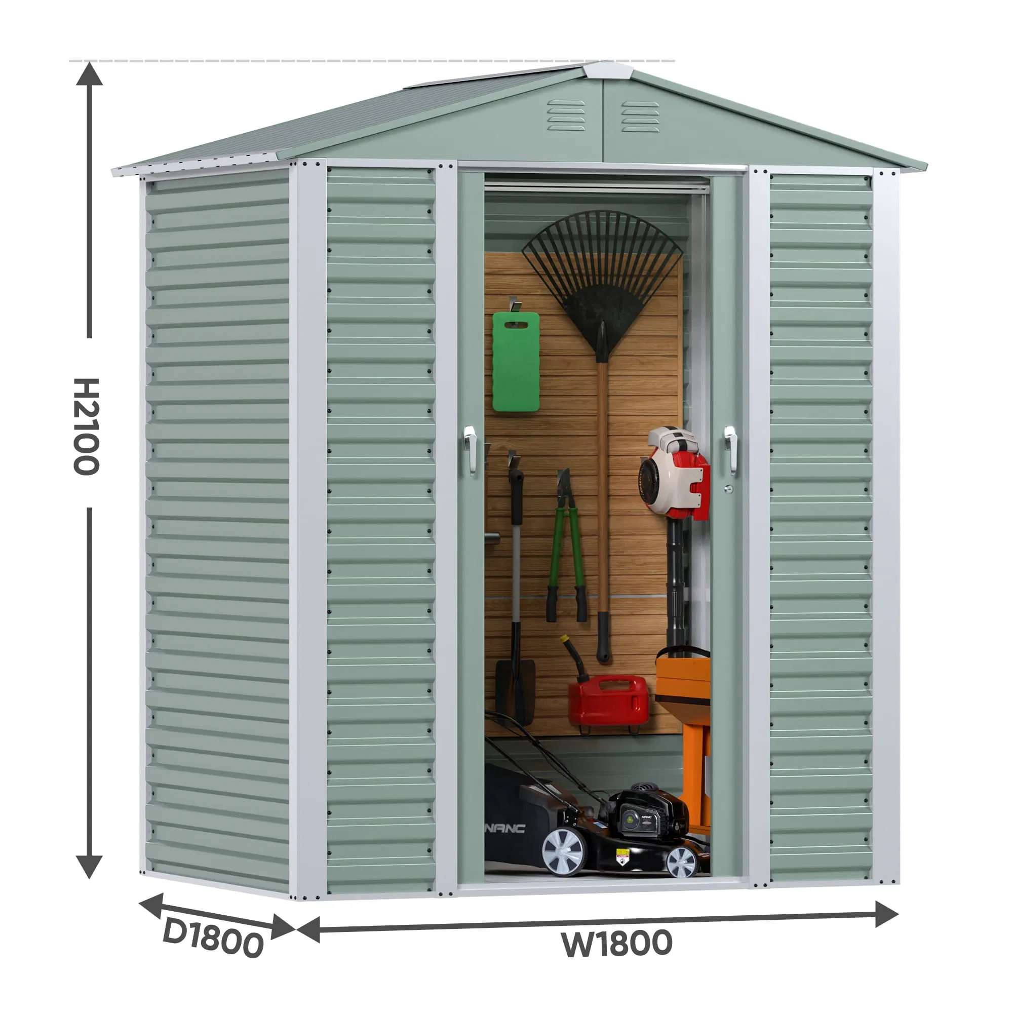 Aobabo Tool Garden Shed Metal Outdoor Storage Shed Steel Utility Tool Shed Storage House