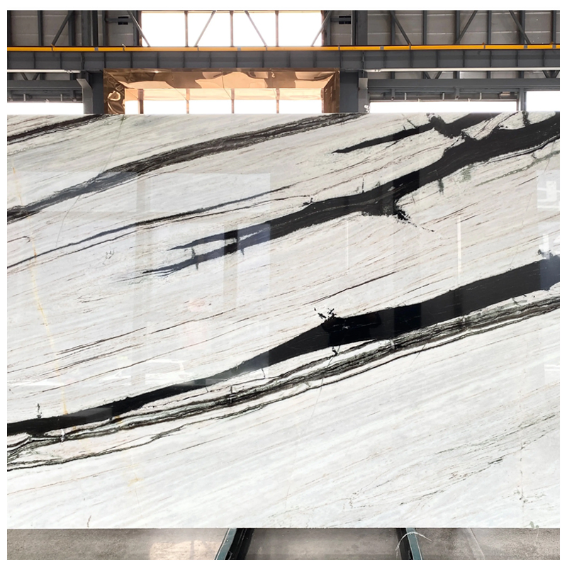 Black and White Panda Quartzite Slabs for Countertops