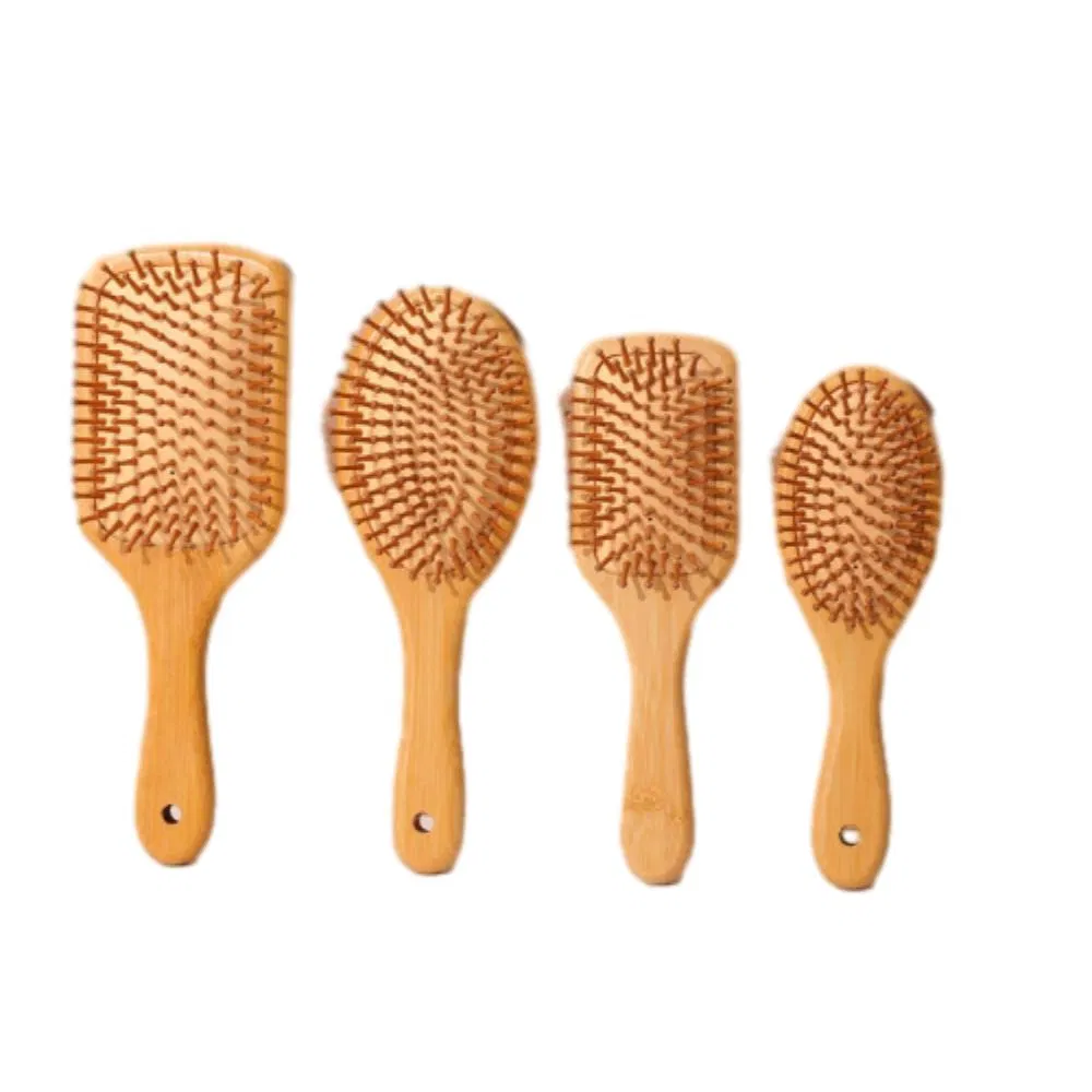 Wood Cushion Airflow Brush Anti Static Scalp Massage Wide Tooth Styling