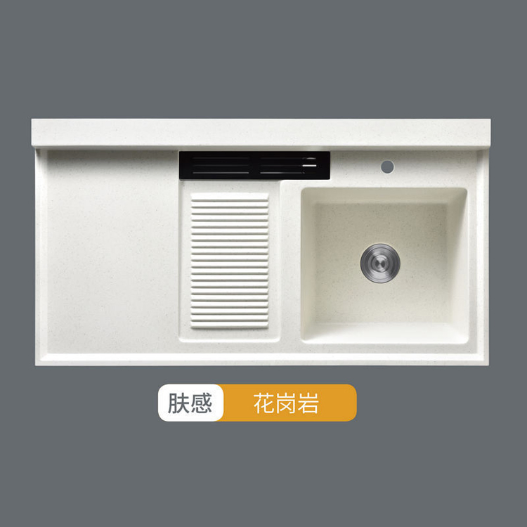 Hot Sale Artificial Stone Basin with Washing Board Counter Top Laundry Sink